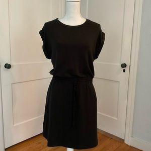 Lou & Grey Black Drawstring Short Dress